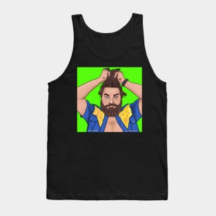 Comedian Sean Patton - Neon Green Artwork Tank Top